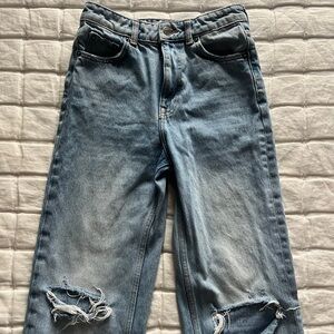 Zara Size 2 high-rise ripped jeans